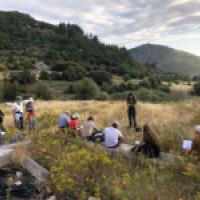 One of my site presentations in the Valley of the Muses.