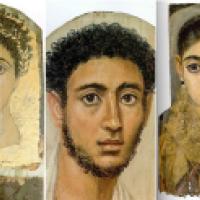 Fayum portraits from Roman Egypt.