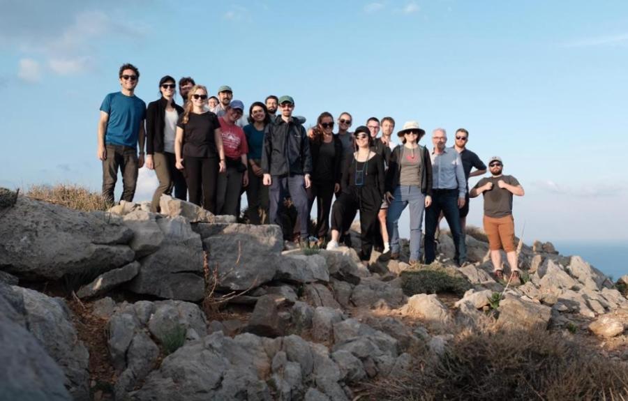 The 2021-2022 Regular Members, with group leaders Simone Agrimonti and Tom Brogan at a Minoan Peak Sanctuary in Petsofas, Crete.
