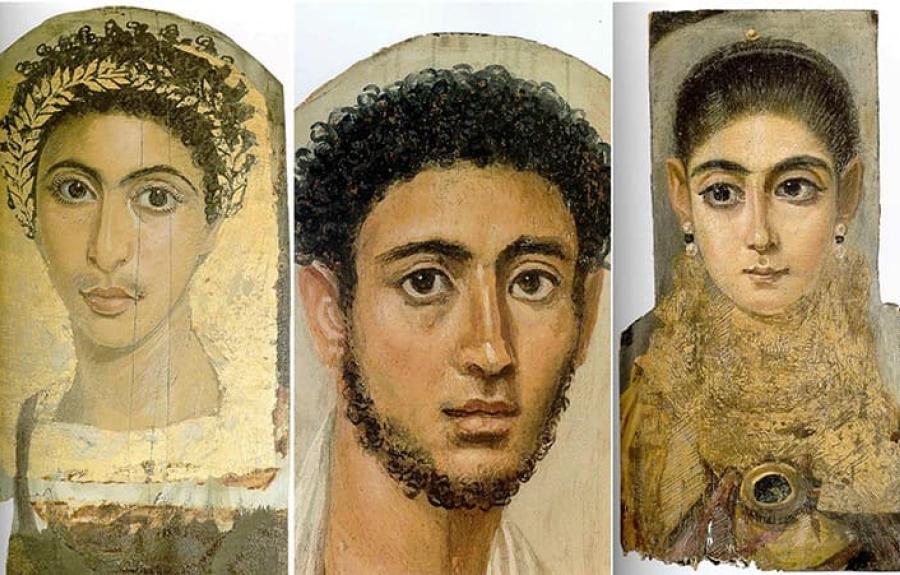 Fayum portraits from Roman Egypt.