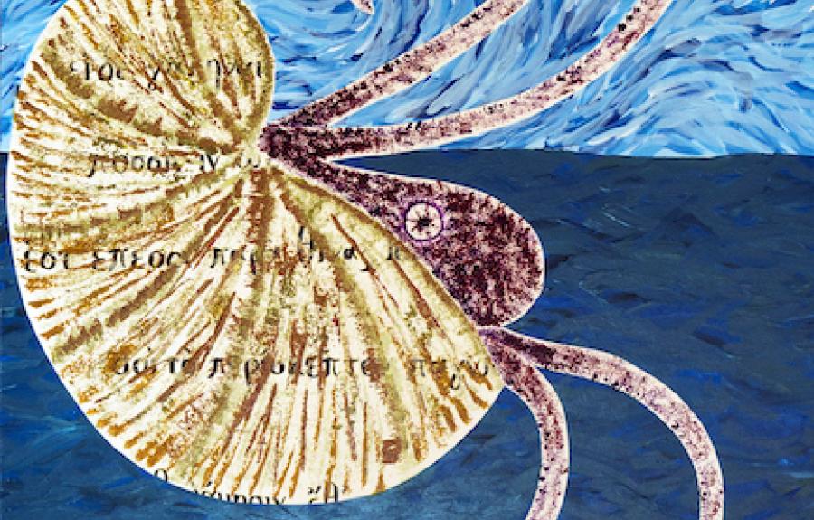 A painting inspired by Callimachus' Nautilus Epigram by Charlotte Hunt 
