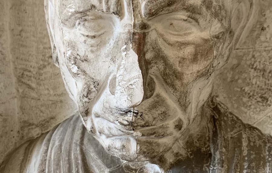 Plaster cast before restoration