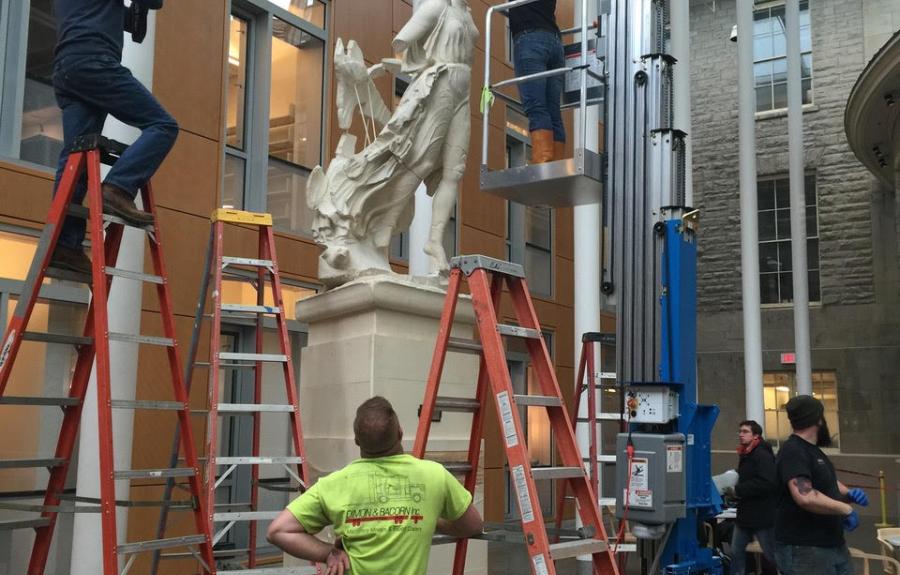 Installation of Nike in Klarman Hall