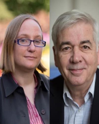 Photos of Courtney Roby and Jeffrey Rusten.
